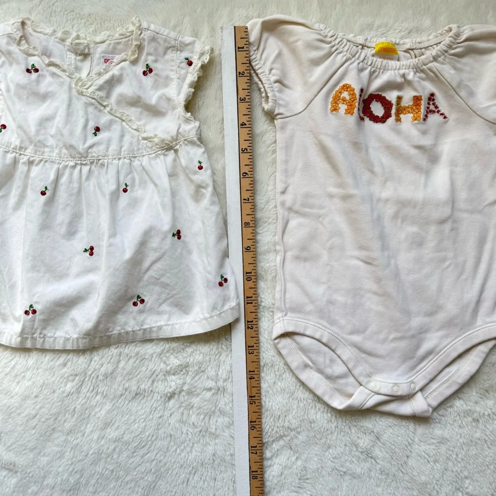 Gymboree Baby Summer Cherry‎ Top & Aloha Onesie Bundle Size 6-12months EUC